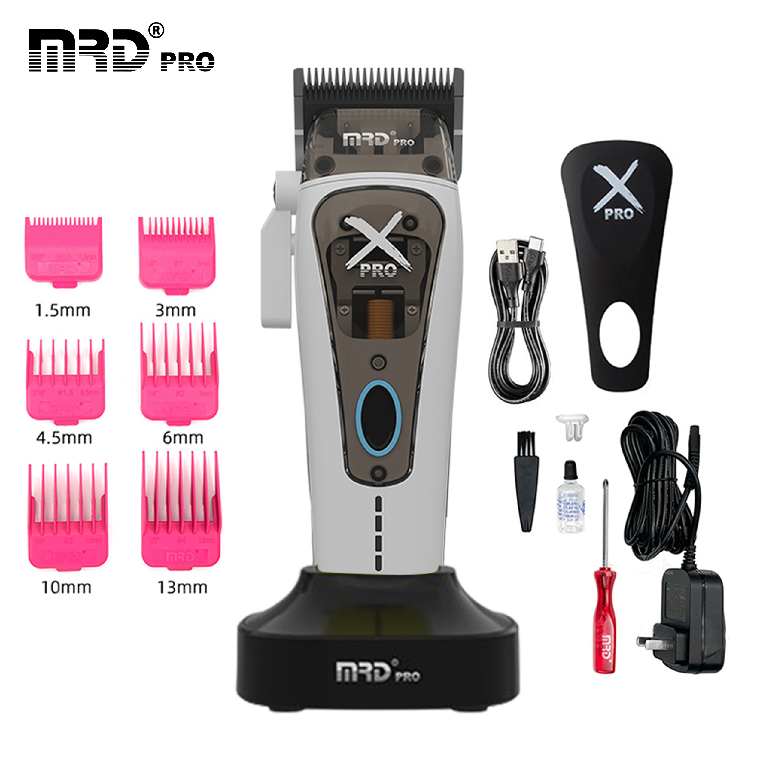 MRDPRO HC-999 XPRO-WHITE– Professional Hair Clipper, Premium