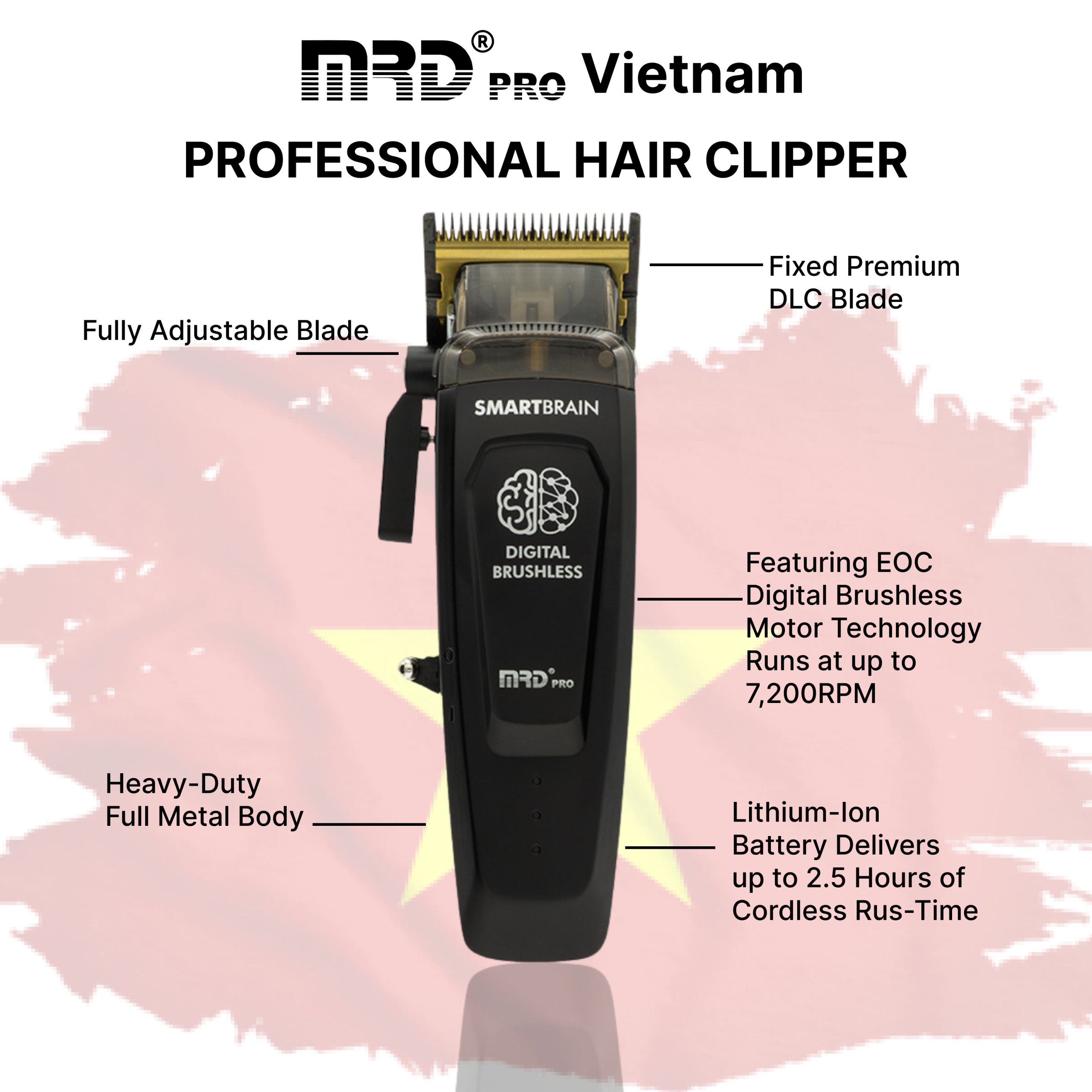 MRDPRO SMART BRAIN HC 90-4-BLACK-Hair Clipper – Intelligent Technology