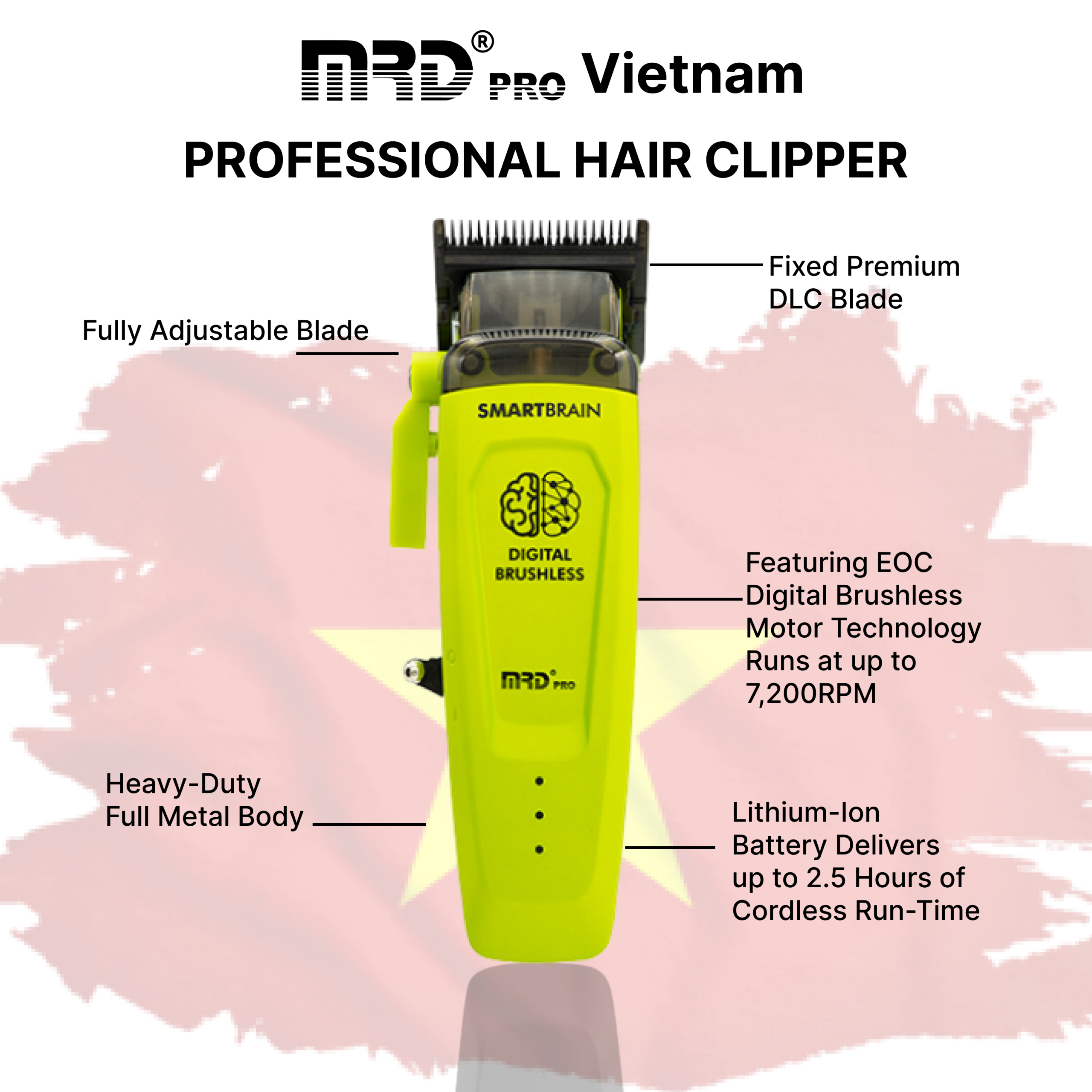 MRDPRO SMART BRAIN HC 90-4-GREEN-Hair Clipper – Intelligent Technology