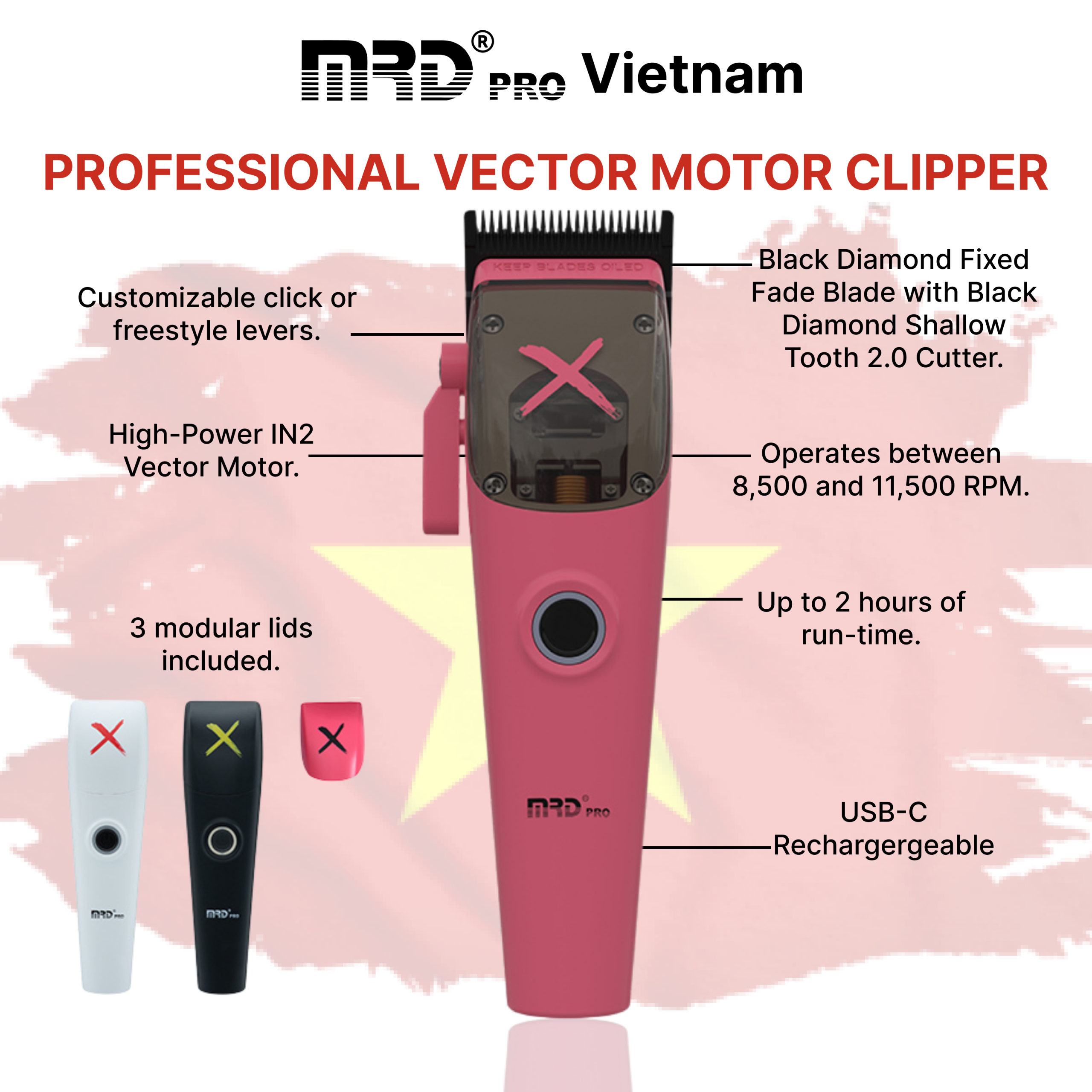 MRDPRO HC-999A KINGX – Premium Barber-Grade Hair Clipper, Powerful – Smooth