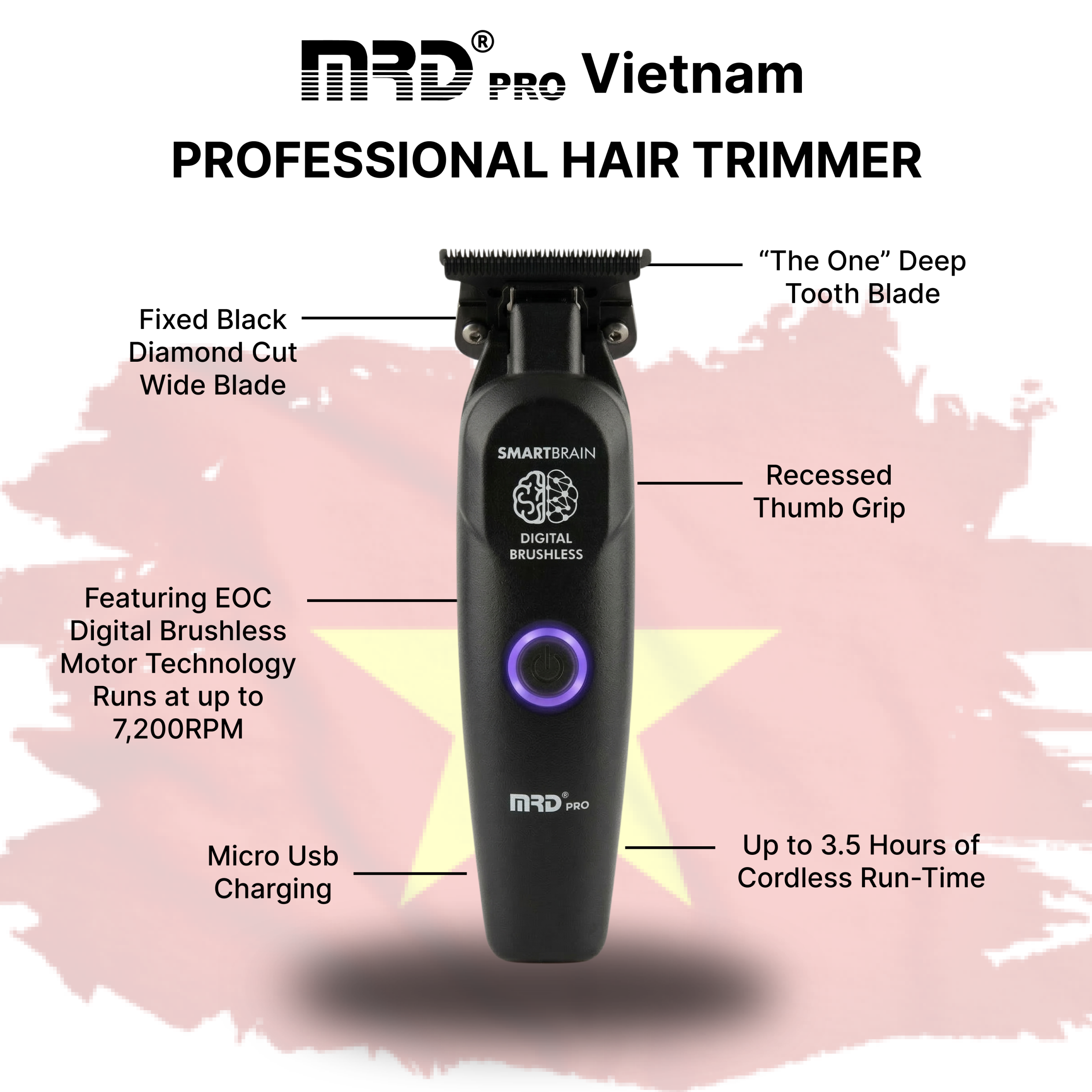 MRDPRO GMT 3969ST-BLACK- Edge Trimmer – Ultra-Close Cutting, Sharp Lines