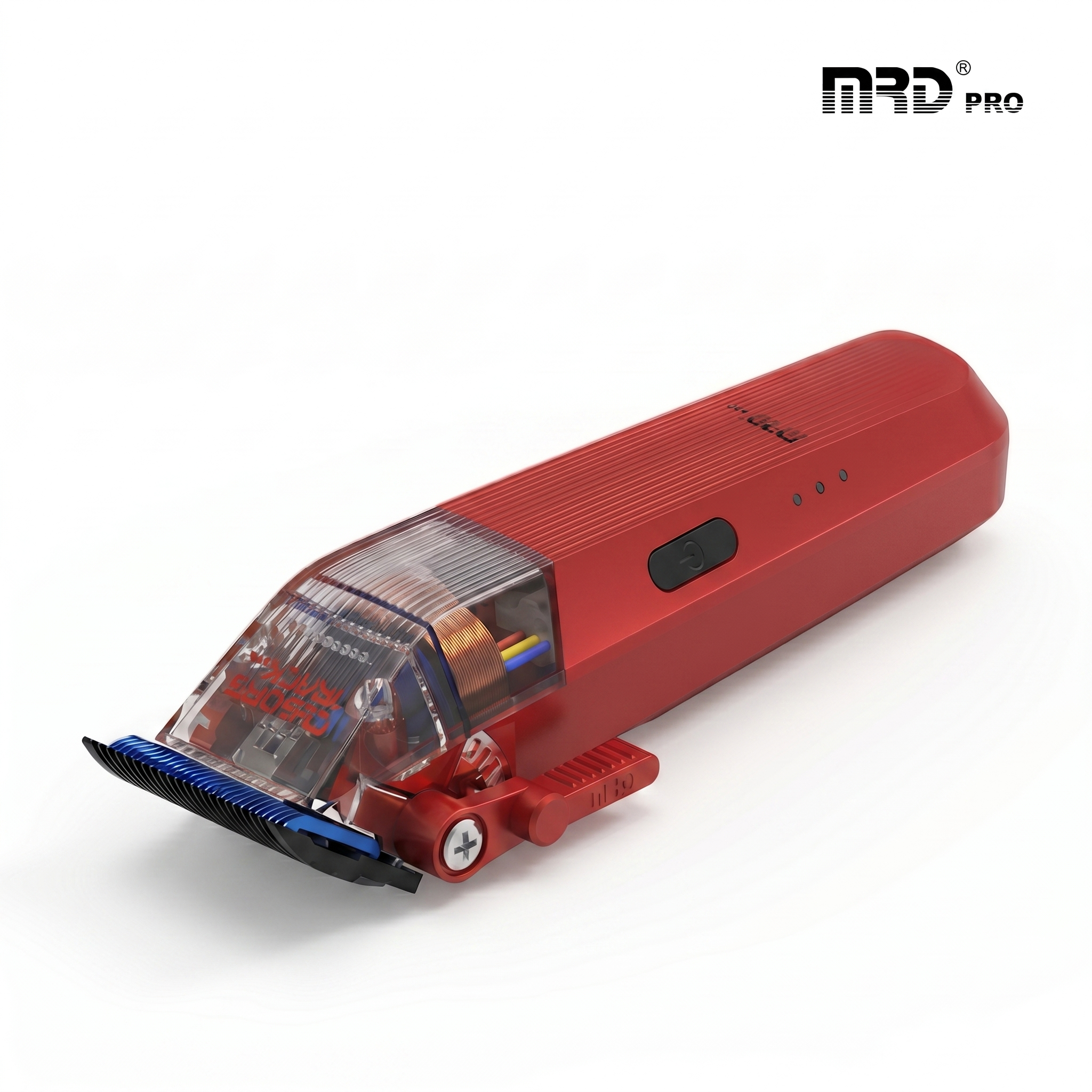 MRDpro CYBORG PRO 2026-RED-Professional Cordless Hair Clipper - Full Metal, 3300mAh, BLPU Motor for Barbers