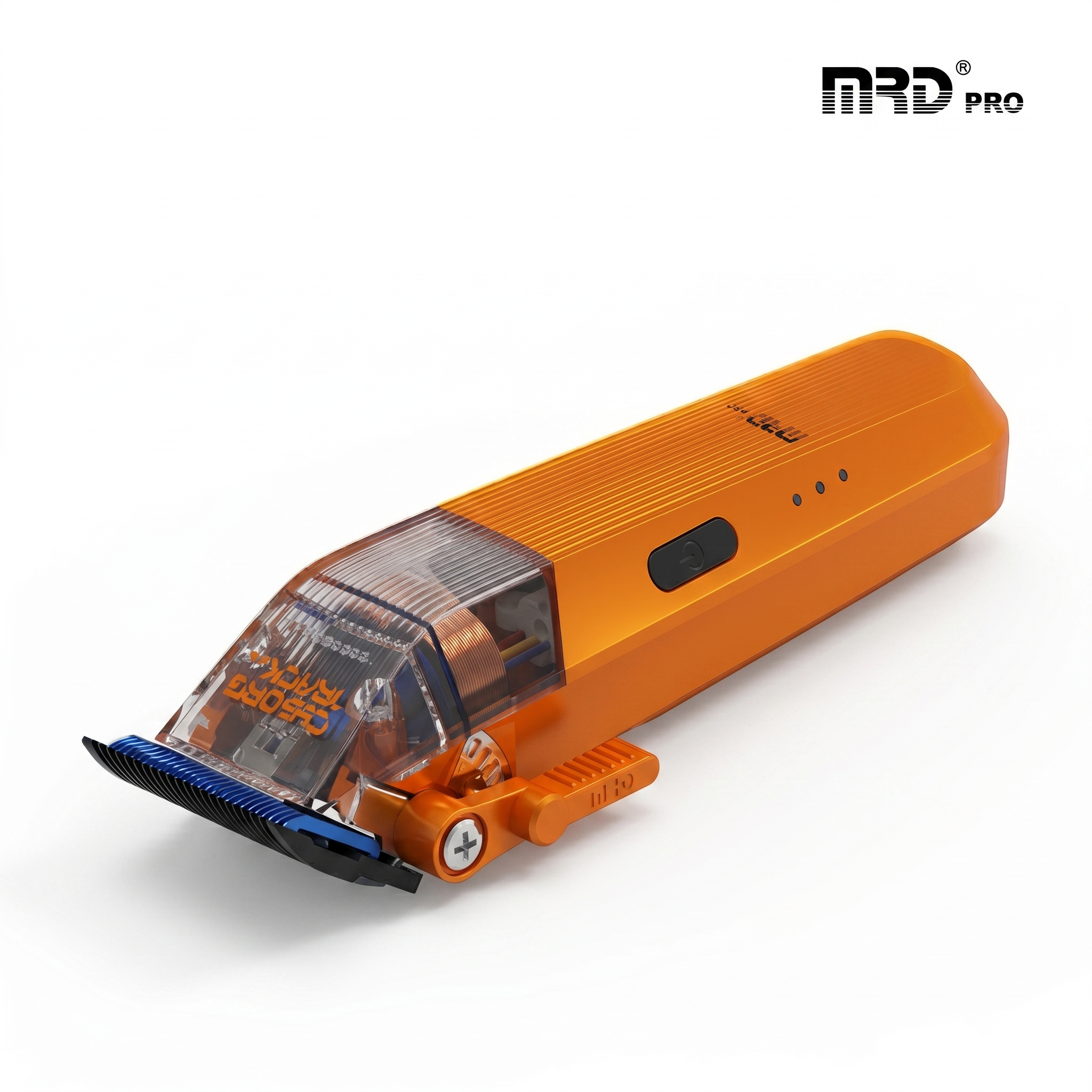 MRDpro CYBORG PRO 2026-ORANGE-Professional Cordless Hair Clipper - Full Metal, 3300mAh, BLPU Motor for Barbers