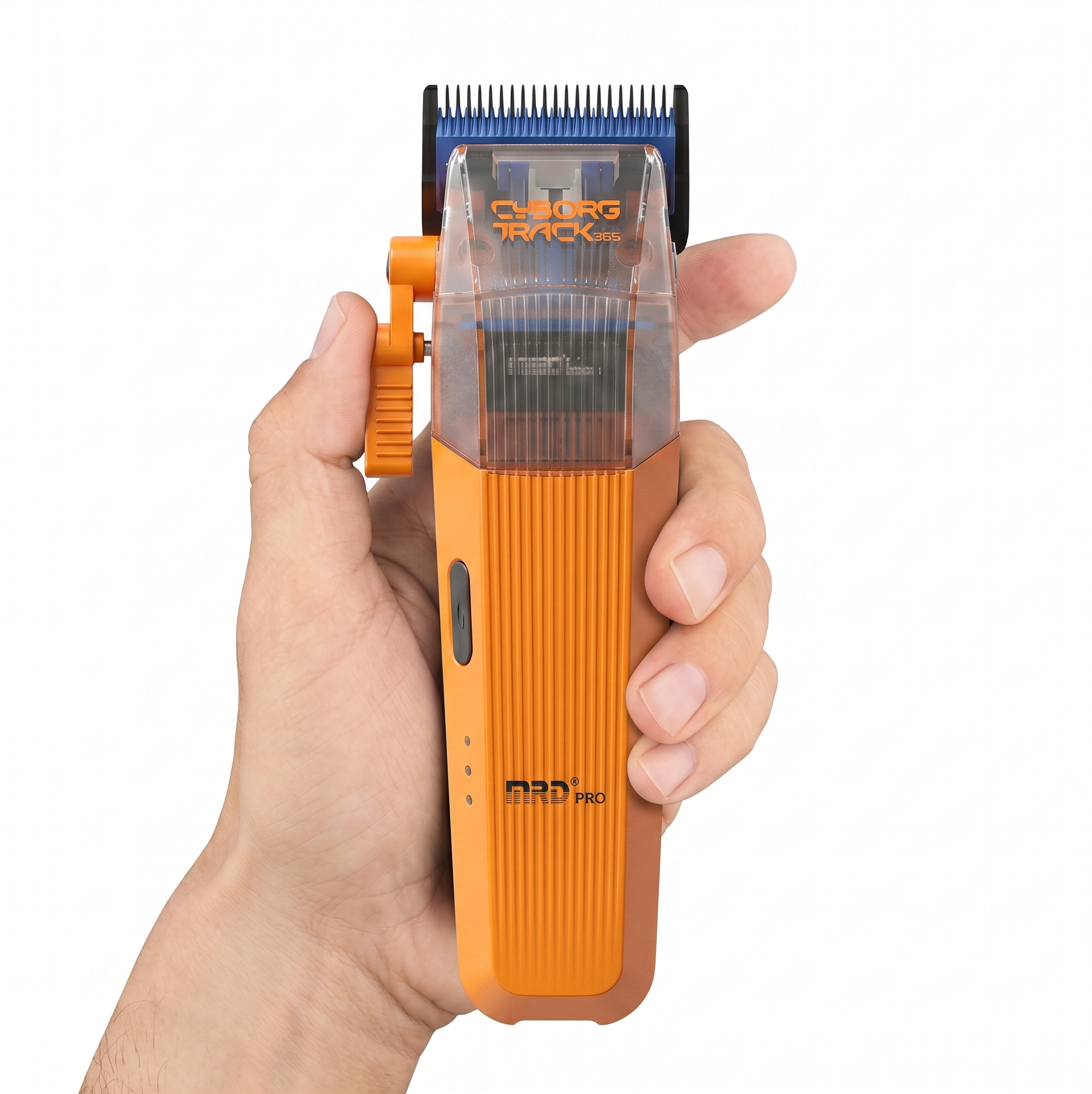 MRDpro CYBORG PRO 2026-ORANGE-Professional Cordless Hair Clipper - Full Metal, 3300mAh, BLPU Motor for Barbers