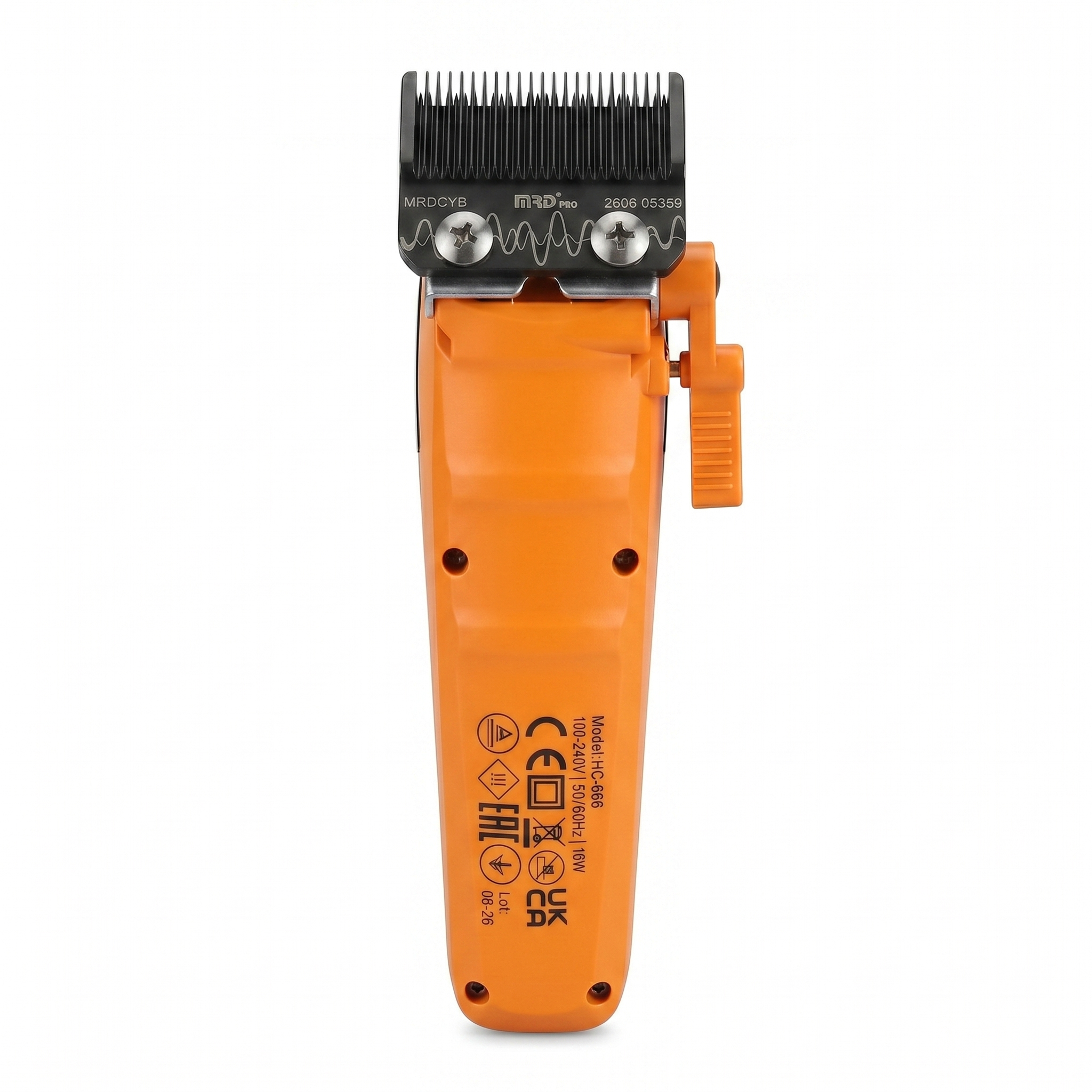 MRDpro CYBORG PRO 2026-ORANGE-Professional Cordless Hair Clipper - Full Metal, 3300mAh, BLPU Motor for Barbers