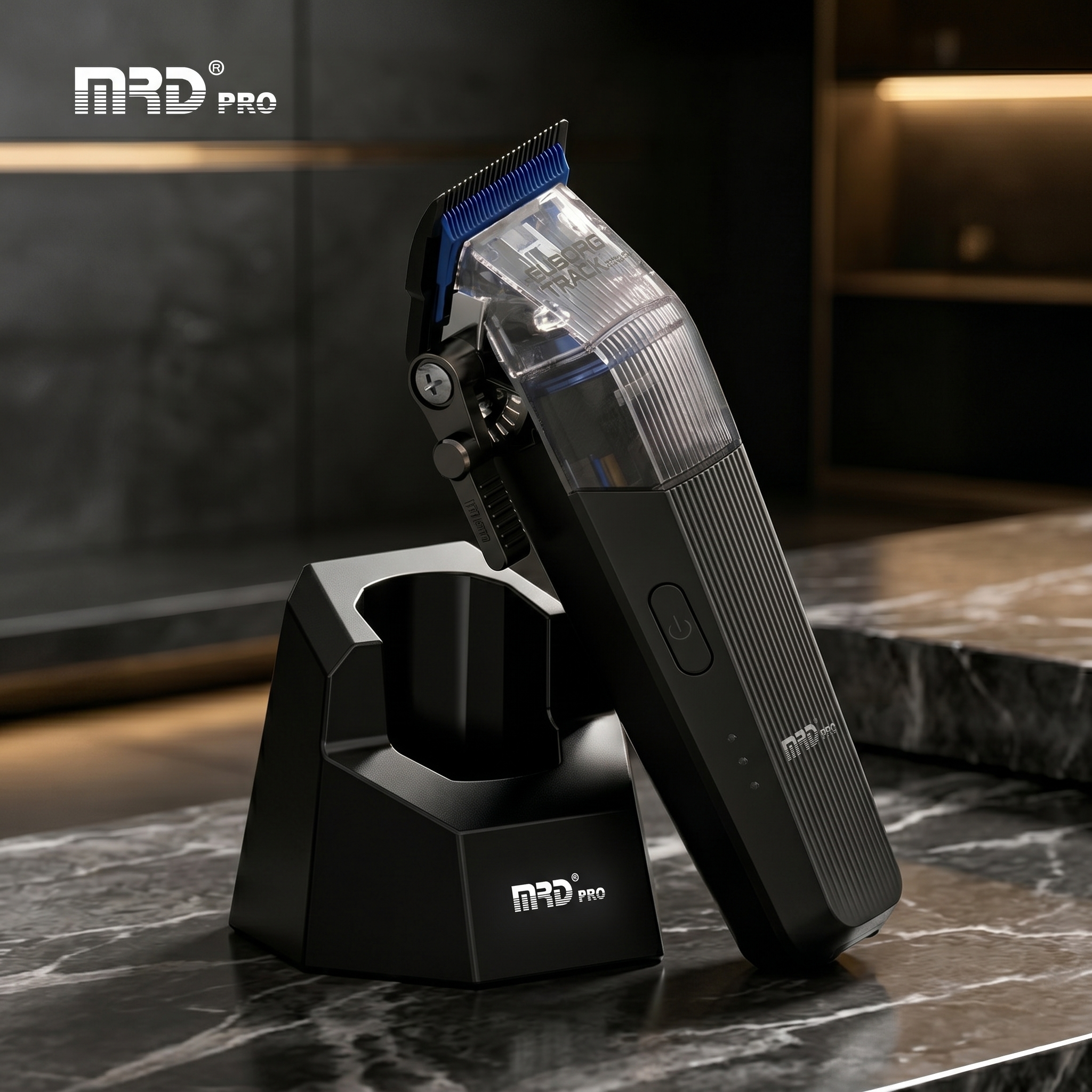 MRDpro CYBORG PRO 2026-BLACK-Professional Cordless Hair Clipper - Full Metal, 3300mAh, BLPU Motor for Barbers