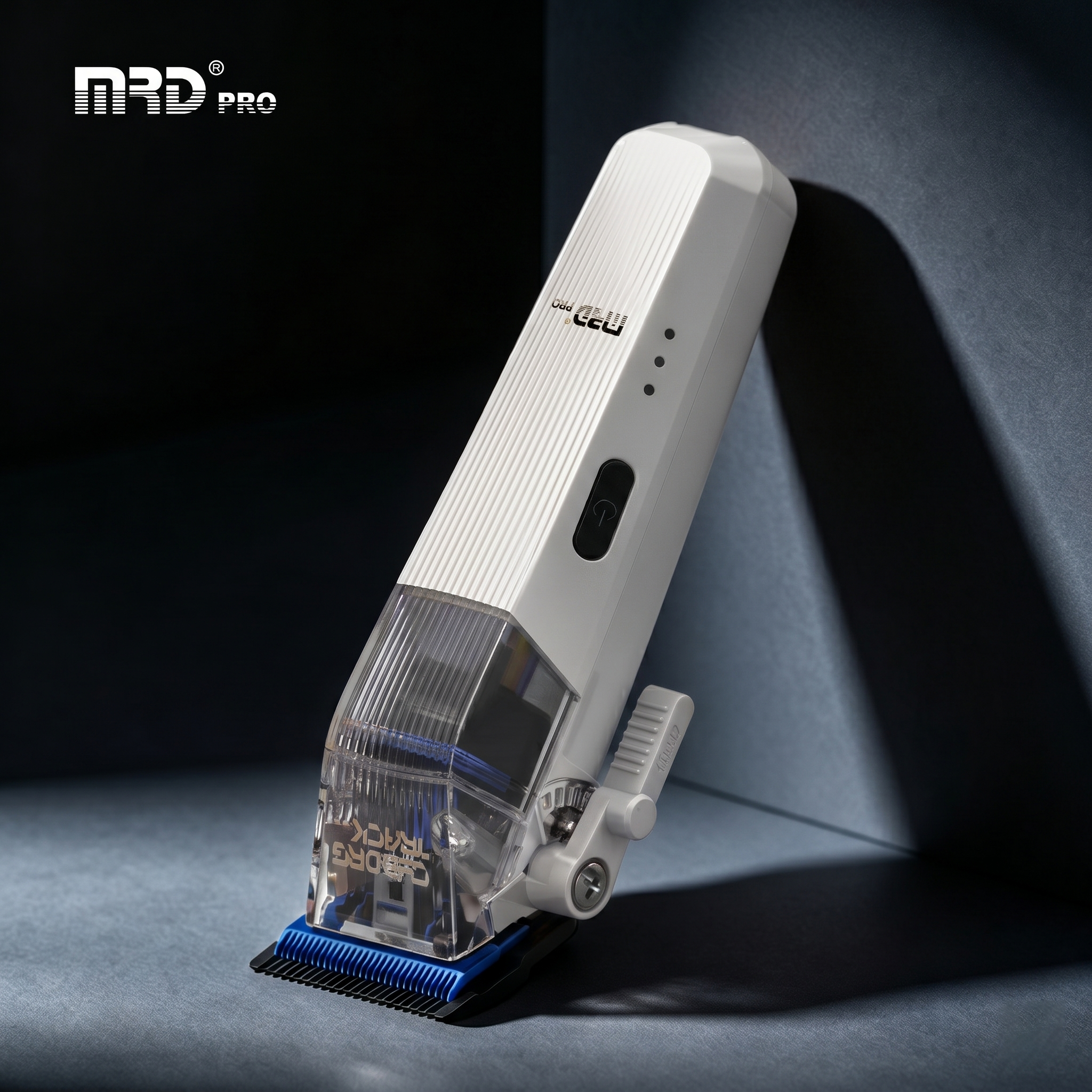MRDpro CYBORG PRO HC-666-WHITE-Professional Cordless Hair Clipper - Full Metal, 3300mAh, BLPU Motor for Barbers
