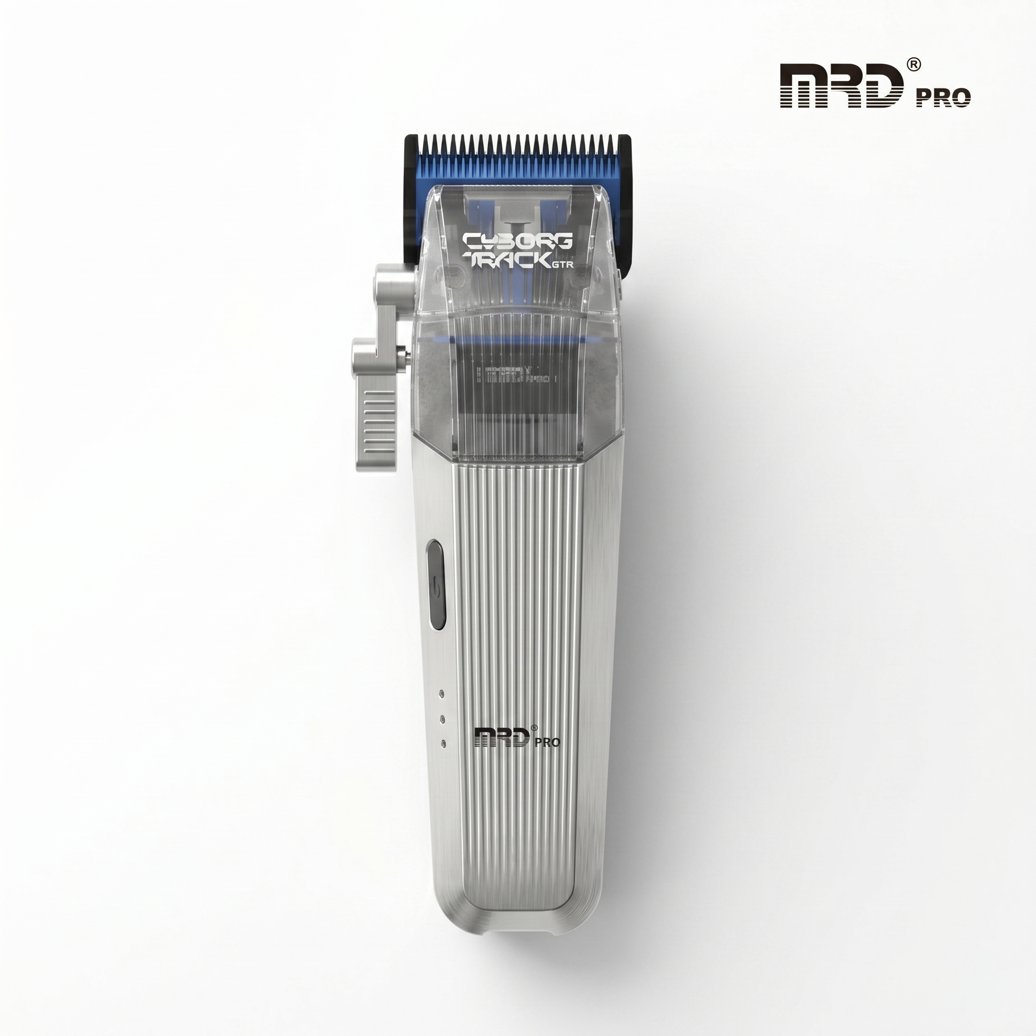 MRDpro CYBORG PRO 2026-SILVER-Professional Cordless Hair Clipper - Full Metal, 3300mAh, BLPU Motor for Barbers