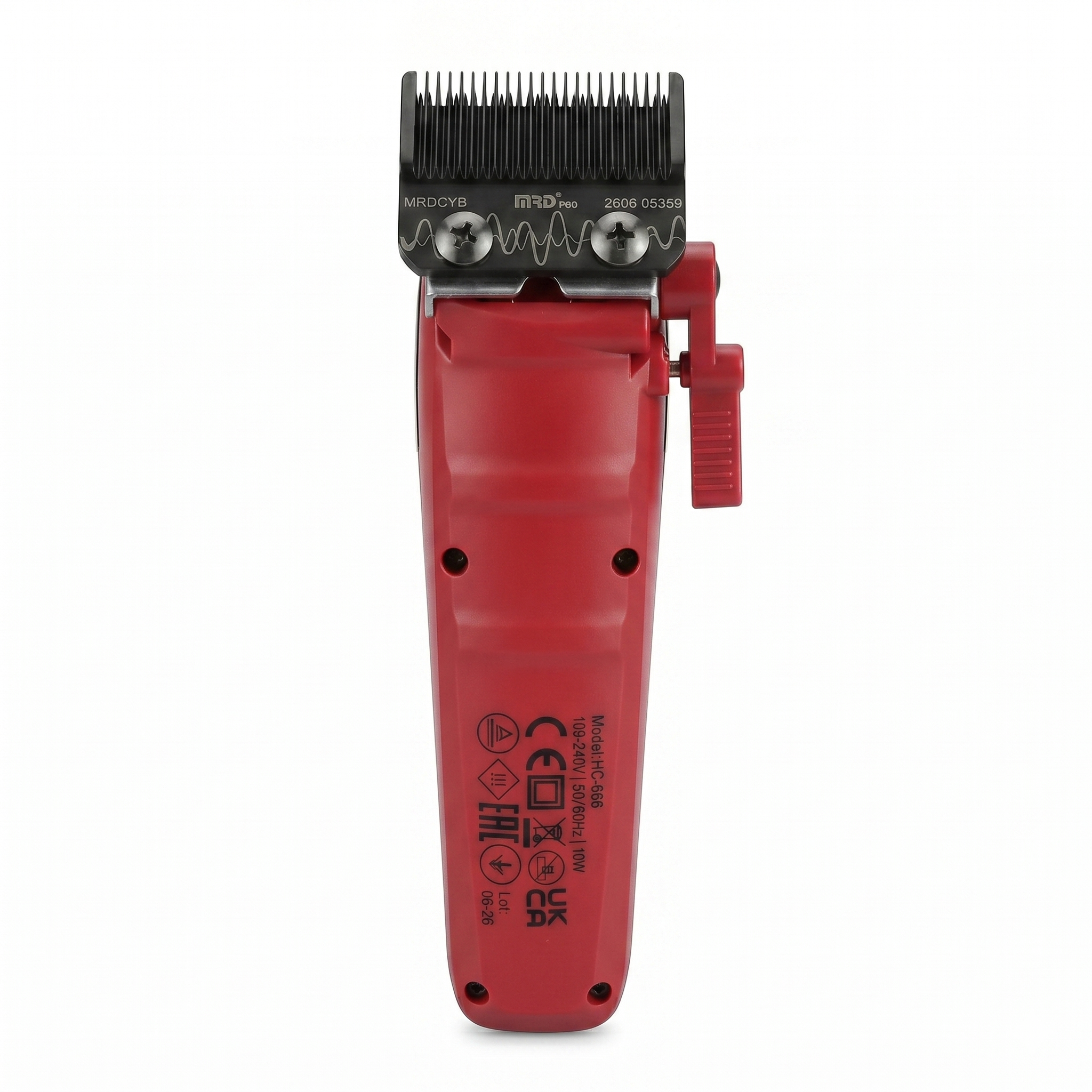 MRDpro CYBORG PRO 2026-RED-Professional Cordless Hair Clipper - Full Metal, 3300mAh, BLPU Motor for Barbers