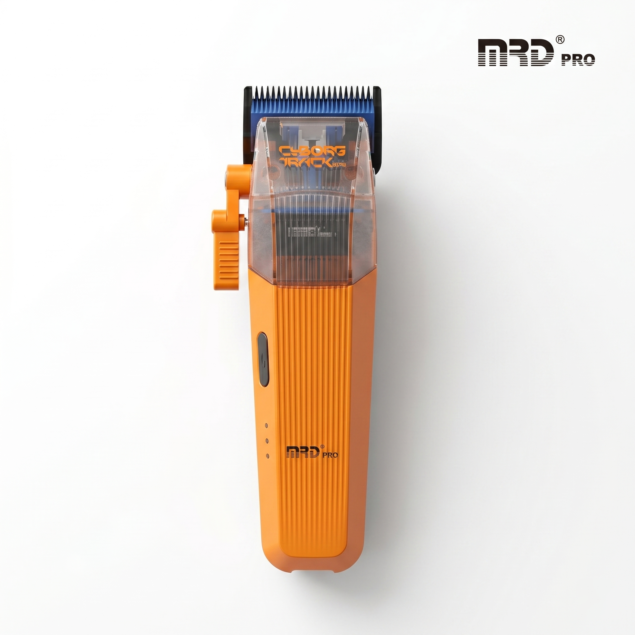 MRDpro CYBORG PRO 2026-ORANGE-Professional Cordless Hair Clipper - Full Metal, 3300mAh, BLPU Motor for Barbers