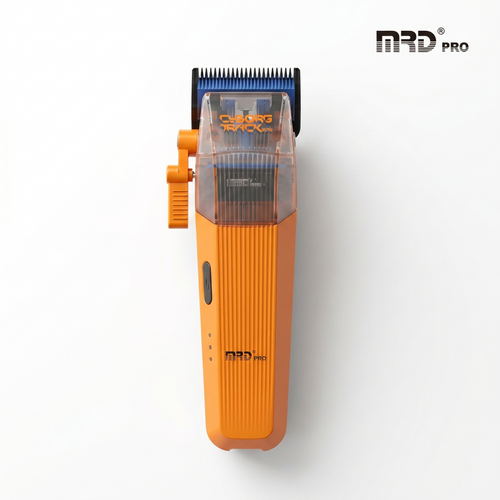 MRDpro CYBORG PRO 2026-ORANGE-Professional Cordless Hair Clipper - Full Metal, 3300mAh, BLPU Motor for Barbers