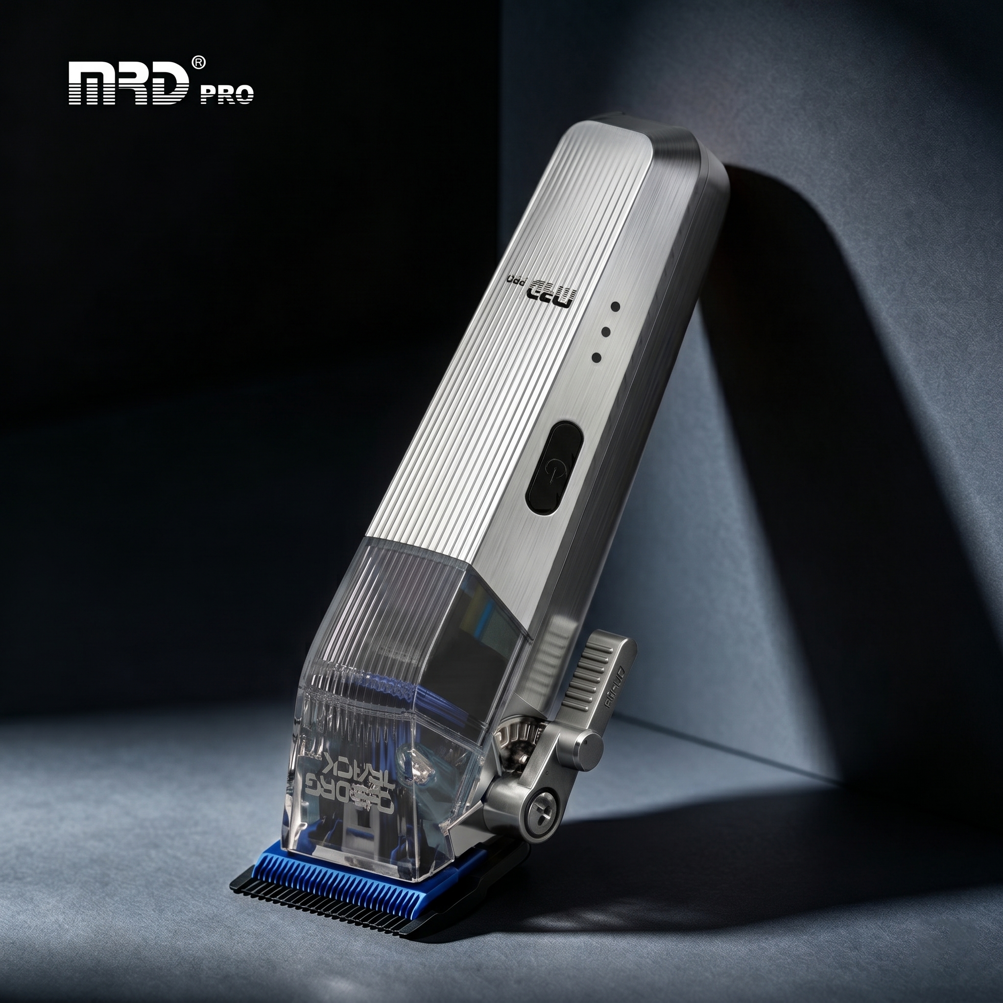 MRDpro CYBORG PRO 2026-SILVER-Professional Cordless Hair Clipper - Full Metal, 3300mAh, BLPU Motor for Barbers
