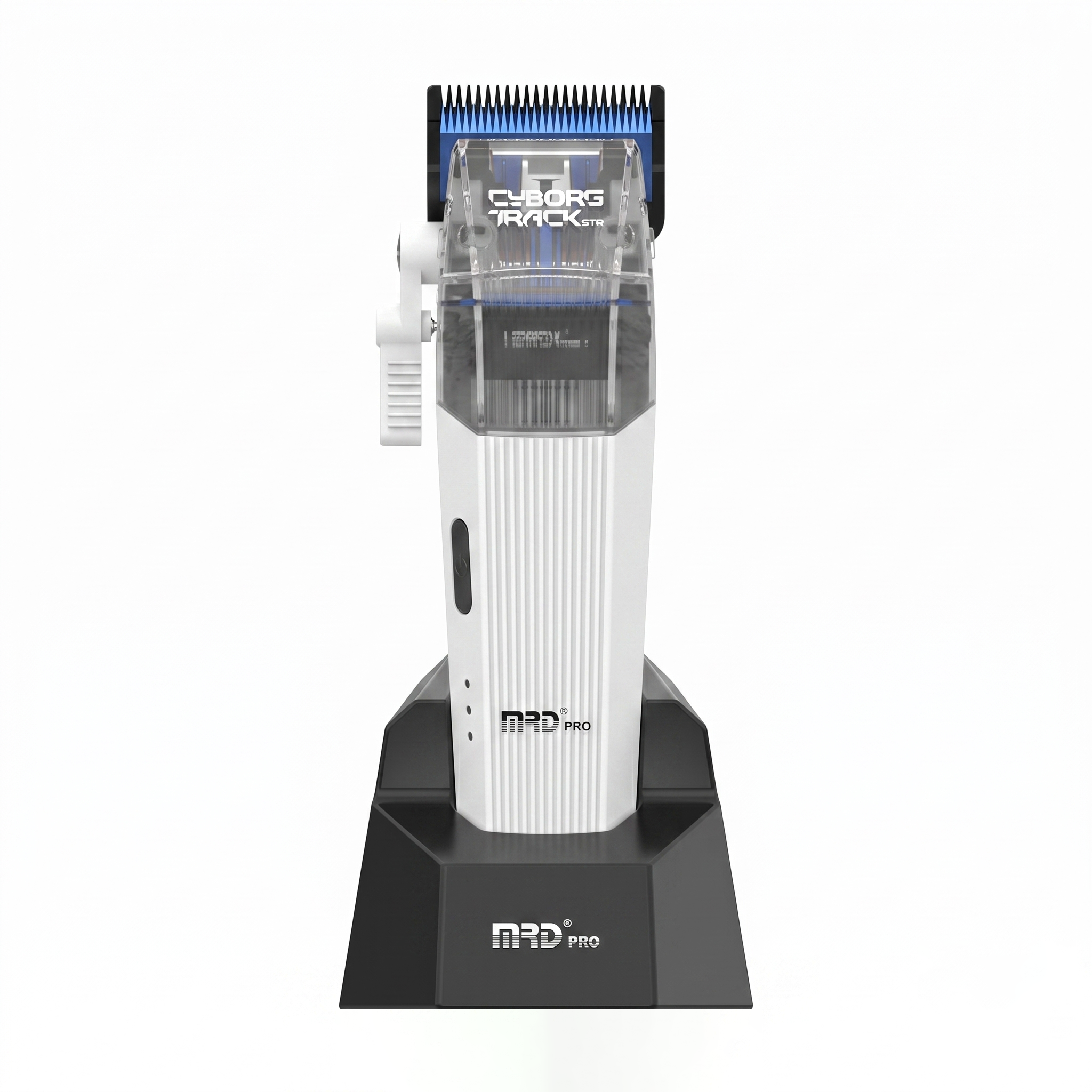 MRDpro CYBORG PRO HC-666-WHITE-Professional Cordless Hair Clipper - Full Metal, 3300mAh, BLPU Motor for Barbers