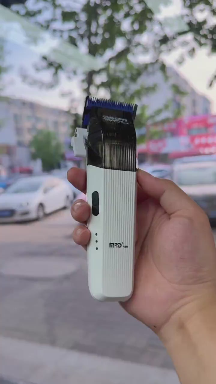 MRDpro CYBORG PRO 2026-SILVER-Professional Cordless Hair Clipper - Full Metal, 3300mAh, BLPU Motor for Barbers